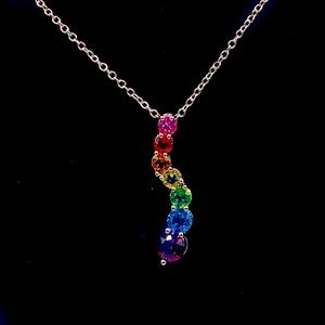 Sterling Silver Rainbow Necklace